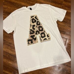 “A” Leopard Monogram Patch Tee
